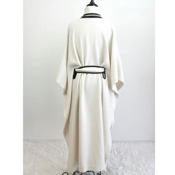 ROSETTA GETTY Cotton Wool Leather Scarf Cape Topper Coat Jacket S,M,L - Picture 10 of 13